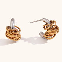 Mini Wrap Line C Hoop Earrings – Waterproof 18K Gold Plated Earrings | Ezra Gems