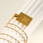 Engraved Affirmation Tag Necklace – Waterproof 18K Gold Plated Necklace | Ezra Gems