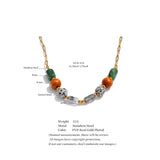 Natural Stone Resin & Wood Bead Necklace