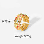 Mixed Link Open Stacking Ring – Waterproof 18K Gold Plated Ring | Ezra Gems