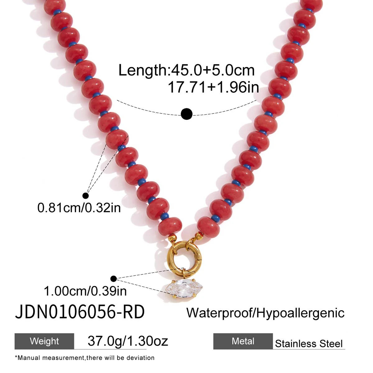 Candy Stone Beaded Zircon Pendant Necklace – Waterproof 18K Gold Plated Necklace | Ezra Gems