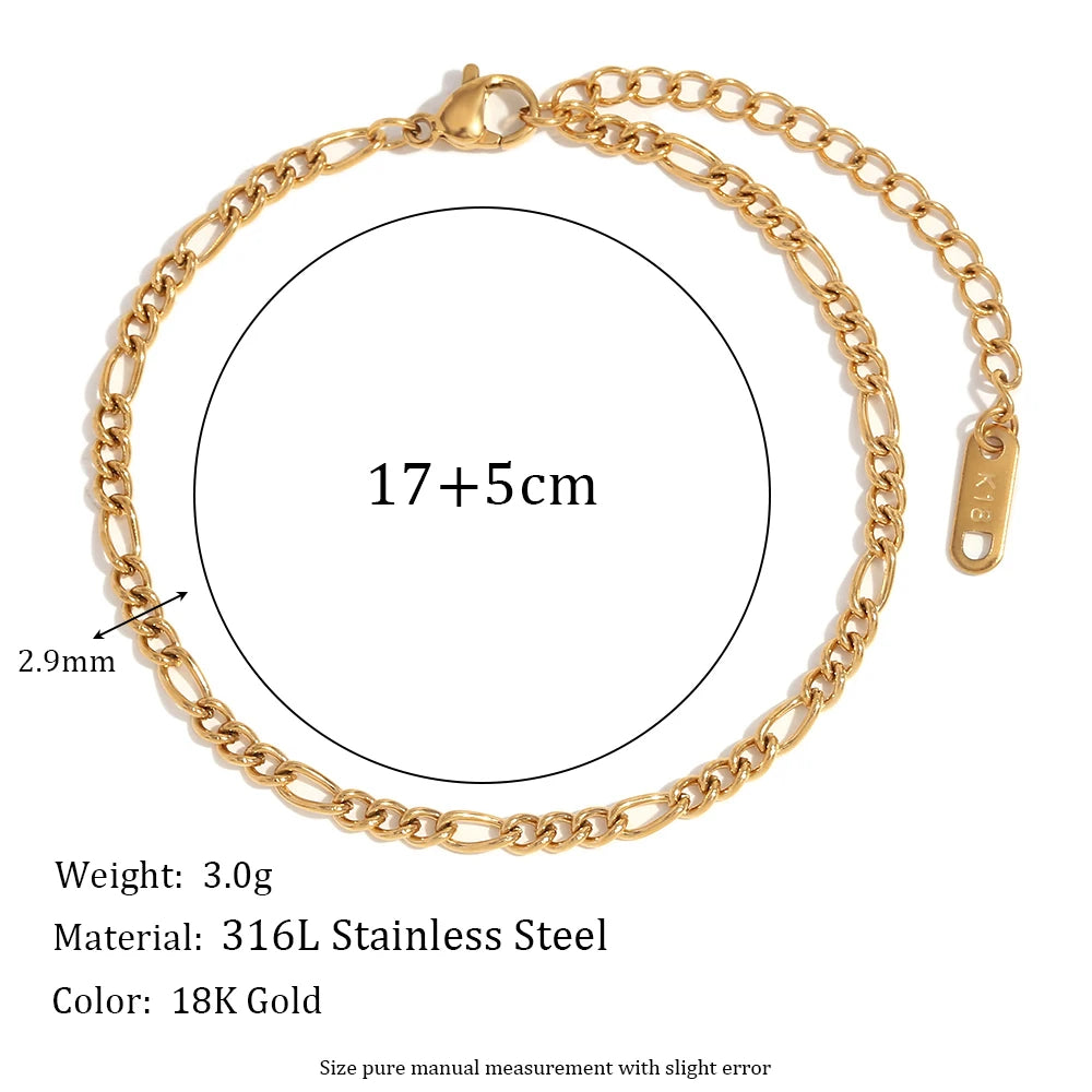 Classic Chain Link Bracelet – Waterproof 18K Gold Plated Bracelet | Ezra Gems