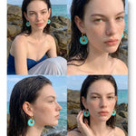 Thick Round Acrylic Resin Drop Earrings – Waterproof 18K Gold Plated Earrings | Ezra Gems