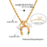 Crystal Horseshoe Pendant Necklace