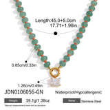 Candy Stone Beaded Zircon Pendant Necklace – Waterproof 18K Gold Plated Necklace | Ezra Gems