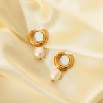 Single Pearl Drop Chain Earrings – Waterproof 18K Gold Plated Earrings | Ezra Gems