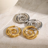Twisted Spiral Chunky Hoop Earrings – Waterproof 18K Gold Plated Earrings | Ezra Gems