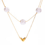 Pearl Heart Necklace Set – Waterproof 18K Gold Plated Jewelry Set | Ezra Gems