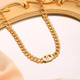 Double D Chain Necklace & Bracelet Set