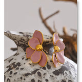 Flower Enamel Stud Earrings