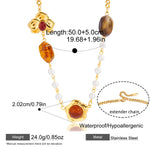 Vintage Resin Heart Pendant Necklace – Waterproof 18K Gold Plated Necklace | Ezra Gems