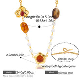 Vintage Resin Heart Pendant Necklace – Waterproof 18K Gold Plated Necklace | Ezra Gems