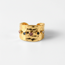 Sparkling Gems Adjustable Ring — waterproof hypoallergenic stainless steel 18K gold-plated jewelry | Ezra Gems