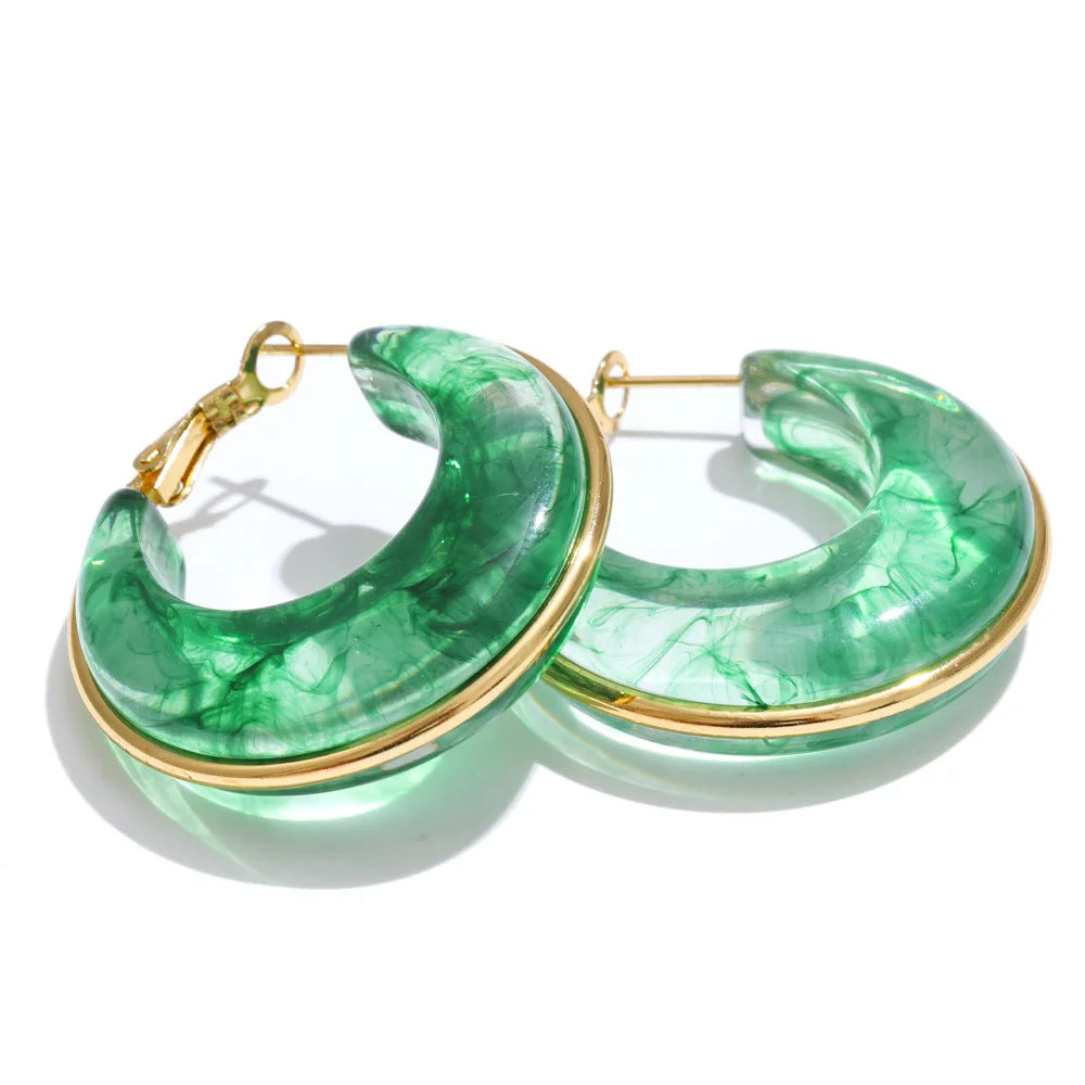 Acetate Chunky Hoop Earrings