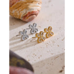 Cubic Zirconia Flower Stud Earrings – Waterproof 18K Gold Plated Earrings | Ezra Gems