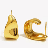 Geometric Trapezoid Creole Hoop Earrings – Waterproof 18K Gold Plated Earrings | Ezra Gems