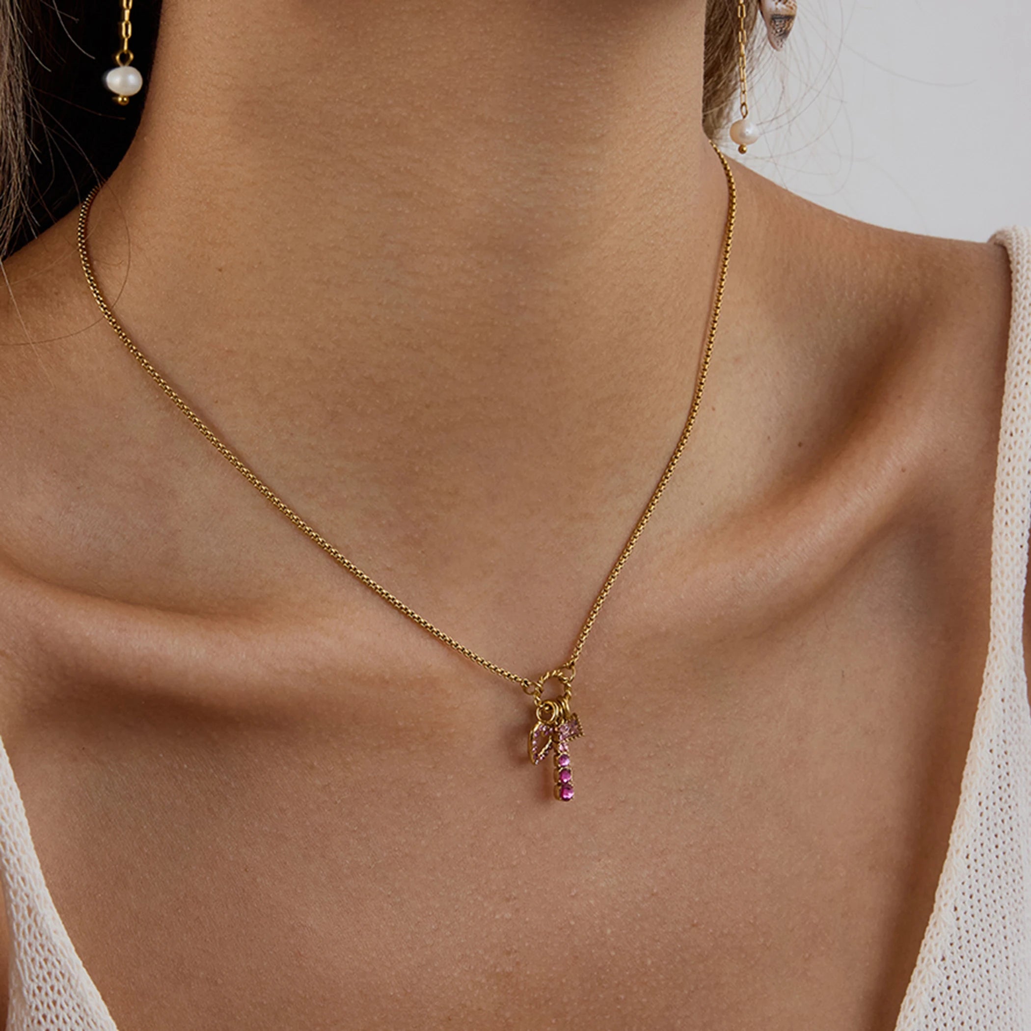 Pink Zirconia Heart Pendant Necklace – Waterproof 18K Gold Plated Necklace | Ezra Gems