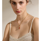 Charm Pendant Necklace with Heart & Chili