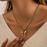 Crystal Horseshoe Pendant Necklace
