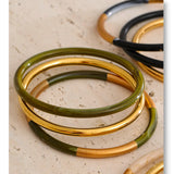 3-Circle Resin Bangle Set