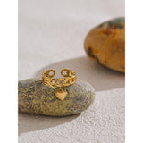 Heart Chain Drop Ring