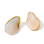 Resin Water Drop Stud Earrings – Waterproof 18K Gold Plated Earrings | Ezra Gems