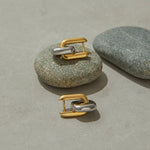 Patchwork U Shape Drop Earrings – Waterproof 18K Gold Plated Earrings | Ezra Gems
