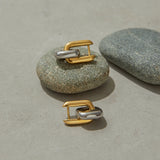 Patchwork U Shape Drop Earrings – Waterproof 18K Gold Plated Earrings | Ezra Gems