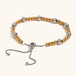 Two-Tone Bead Chain Bracelet – Waterproof 18K Gold Plated Bracelet | Ezra Gems