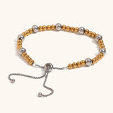 Two-Tone Bead Chain Bracelet – Waterproof 18K Gold Plated Bracelet | Ezra Gems
