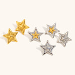 Double-Layer Pentagram Star Earrings – Waterproof 18K Gold Plated Earrings | Ezra Gems
