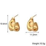 Geometric Trapezoid Creole Hoop Earrings – Waterproof 18K Gold Plated Earrings | Ezra Gems