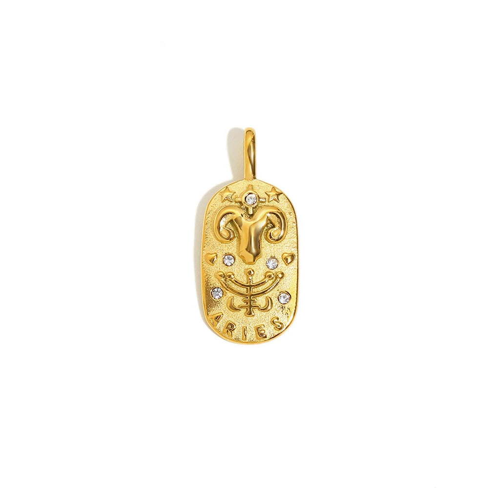 Constellation Square Pendant Necklace – Waterproof 18K Gold Plated Necklace | Ezra Gems