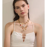Shell Resin Ocean Charm Pendant Necklace – Waterproof 18K Gold Plated Necklace | Ezra Gems