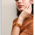 Amber Resin Geometric Bead Chain Bracelet – Waterproof 18K Gold Plated Bracelet | Ezra Gems