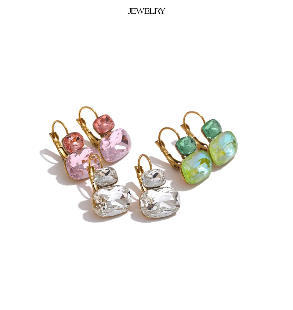 Crystal Candy Stud Earrings – Waterproof 18K Gold Plated Earrings | Ezra Gems