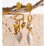 Ceramic Flower Drop Earrings