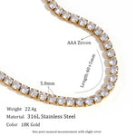AAA Zircon Tennis Jewelry – Waterproof 18K Gold Plated Necklace and Bracelet | Ezra Gems