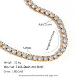 AAA Zircon Tennis Jewelry – Waterproof 18K Gold Plated Necklace and Bracelet | Ezra Gems