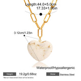 Vintage Resin Heart Pendant Necklace – Waterproof 18K Gold Plated Necklace | Ezra Gems