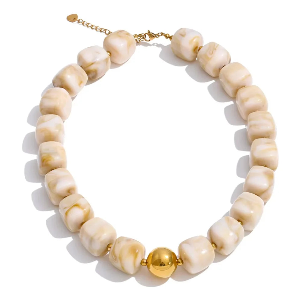 Acrylic Square Beads Chain Necklace