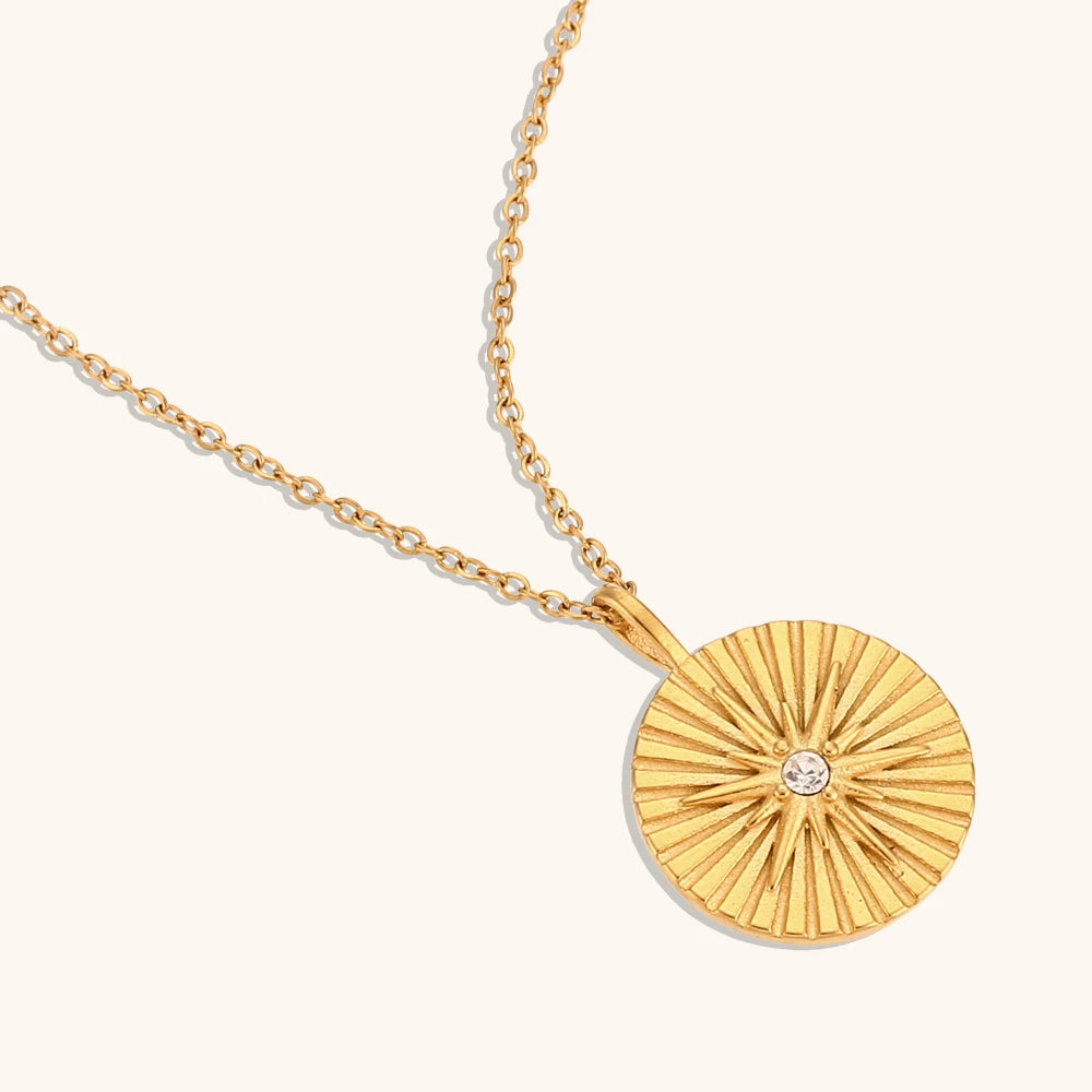 Star Glow Ray Pendant Necklace – Waterproof 18K Gold Plated Necklace | Ezra Gems
