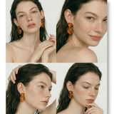 Sweet Acrylic Resin Heart Drop Earrings – Waterproof 18K Gold Plated Earrings | Ezra Gems