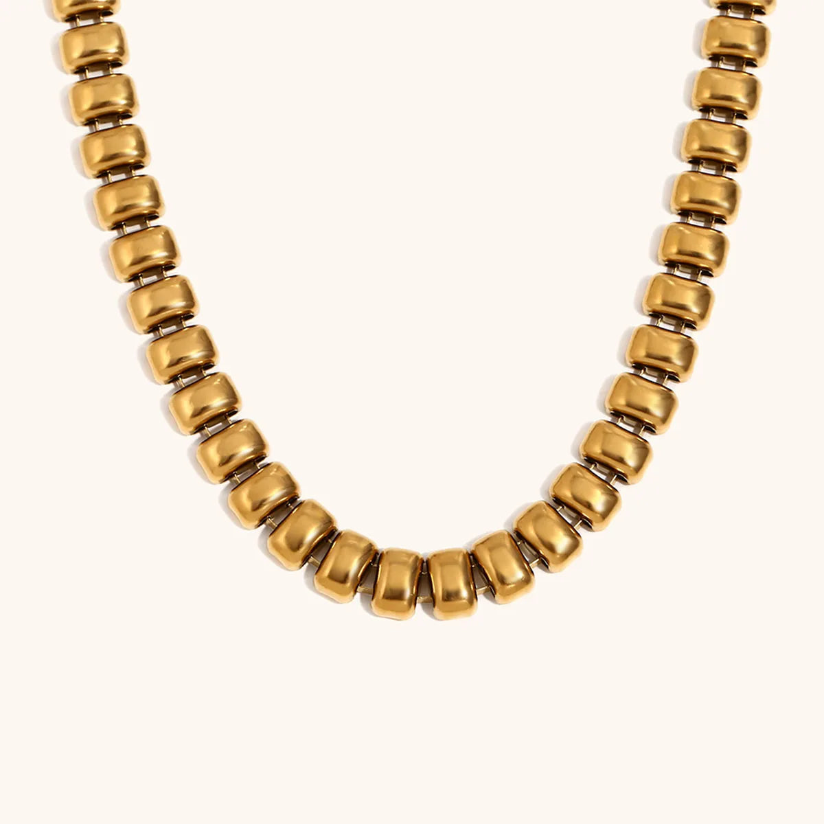 Elastic Square Bean Chain Necklace – Waterproof 18K Gold Plated Necklace | Ezra Gems
