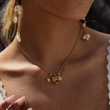 Heart Star Zircon Charm Necklace – Waterproof 18K Gold Plated Necklace | Ezra Gems