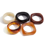Chunky Geometric Resin Wide Bangle – Waterproof 18K Gold Plated Bracelet | Ezra Gems