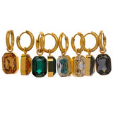 CZ Square Drop Earrings