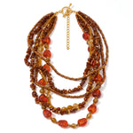 Layered Resin Bead Bib Necklace – Waterproof 18K Gold Plated Necklace | Ezra Gems
