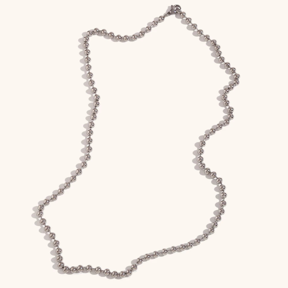 Oval Bead Clavicle Chain Necklace – Waterproof 18K Gold Plated Necklace | Ezra Gems