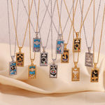 Tarot Card Pendant Necklace – Waterproof 18K Gold Plated Necklace | Ezra Gems